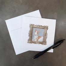 Load image into Gallery viewer, Ibizan Hound Front View 3 Square Greeting Cards -  Blank Note Cards – 8-Pack of Artist-Designed Cards with Envelopes