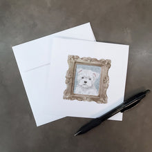 Load image into Gallery viewer, West Highland White Terrier Puppy Square Greeting Cards -  Blank Note Cards – 8-Pack of Artist-Designed Cards with Envelopes