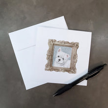 Load image into Gallery viewer, West Highland White Terrier Puppy 2 Square Greeting Cards -  Blank Note Cards – 8-Pack of Artist-Designed Cards with Envelopes