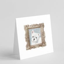 Load image into Gallery viewer, West Highland White Terrier Puppy 2 Square Greeting Cards -  Blank Note Cards – 8-Pack of Artist-Designed Cards with Envelopes