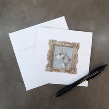 Load image into Gallery viewer, Schnauzer Side View 3 Square Greeting Cards -  Blank Note Cards – 8-Pack of Artist-Designed Cards with Envelopes
