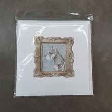 Load image into Gallery viewer, Schnauzer Side View 3 Square Greeting Cards -  Blank Note Cards – 8-Pack of Artist-Designed Cards with Envelopes