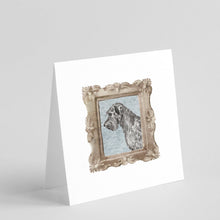 Load image into Gallery viewer, Schnauzer Grey Side View Square Greeting Cards -  Blank Note Cards – 8-Pack of Artist-Designed Cards with Envelopes
