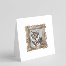 Load image into Gallery viewer, Shiba Inu Sesame Puppy Square Greeting Cards -  Blank Note Cards – 8-Pack of Artist-Designed Cards with Envelopes