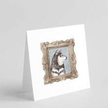 Load image into Gallery viewer, Shiba Inu Sesame Side View 2 Square Greeting Cards -  Blank Note Cards – 8-Pack of Artist-Designed Cards with Envelopes
