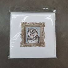 Load image into Gallery viewer, Shiba Inu Sesame Puppy Smile Square Greeting Cards -  Blank Note Cards – 8-Pack of Artist-Designed Cards with Envelopes