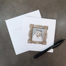 Load image into Gallery viewer, Sheltie Blue Merle Smile Square Greeting Cards -  Blank Note Cards – 8-Pack of Artist-Designed Cards with Envelopes