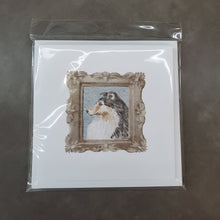 Load image into Gallery viewer, Sheltie Sable Side View Square Greeting Cards -  Blank Note Cards – 8-Pack of Artist-Designed Cards with Envelopes