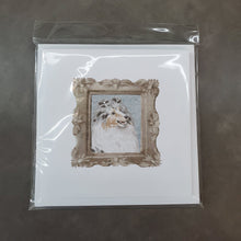 Load image into Gallery viewer, Sheltie Blue Merle Side View Square Greeting Cards -  Blank Note Cards – 8-Pack of Artist-Designed Cards with Envelopes