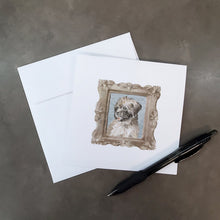 Load image into Gallery viewer, Briard Tawny Puppy Side View Square Greeting Cards -  Blank Note Cards – 8-Pack of Artist-Designed Cards with Envelopes