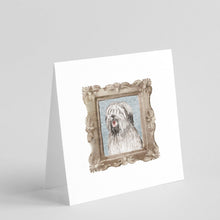 Load image into Gallery viewer, Briard Black and Grey Smile Square Greeting Cards -  Blank Note Cards – 8-Pack of Artist-Designed Cards with Envelopes