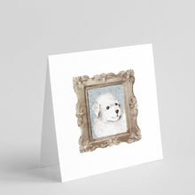 Load image into Gallery viewer, Bichon Fris� Puppy Side View Square Greeting Cards -  Blank Note Cards – 8-Pack of Artist-Designed Cards with Envelopes