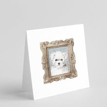 Load image into Gallery viewer, Bichon Fris� Puppy Front View Square Greeting Cards -  Blank Note Cards – 8-Pack of Artist-Designed Cards with Envelopes