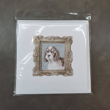 Load image into Gallery viewer, English Springer Spaniel Liver White Puppy Square Greeting Cards -  Blank Note Cards – 8-Pack of Artist-Designed Cards with Envelopes