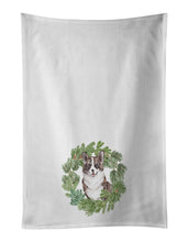 Load image into Gallery viewer, Corgi Brindle Christmas Wreath White Kitchen Towel Set of 2