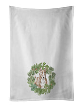 Load image into Gallery viewer, Bull Terrier Red and White Christmas Wreath White Kitchen Towel Set of 2