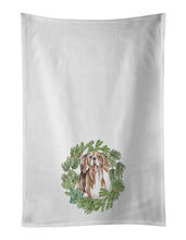 Load image into Gallery viewer, Beagle Smiling Christmas Wreath White Kitchen Towel Set of 2