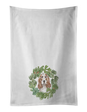Load image into Gallery viewer, Cocker Spaniel Red and White Christmas Wreath White Kitchen Towel Set of 2