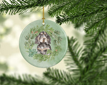 Load image into Gallery viewer, Cocker Spaniel Black Tan Christmas Wreath Ceramic Ornament
