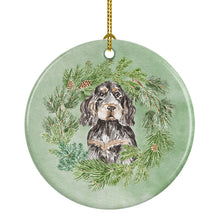 Load image into Gallery viewer, Cocker Spaniel Black Tan Christmas Wreath Ceramic Ornament