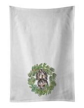 Load image into Gallery viewer, Cocker Spaniel Black Tan Christmas Wreath White Kitchen Towel Set of 2