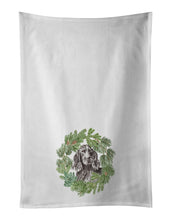 Load image into Gallery viewer, Cocker Spaniel Black Christmas Wreath White Kitchen Towel Set of 2