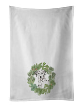 Load image into Gallery viewer, Dalmatian Christmas Wreath White Kitchen Towel Set of 2