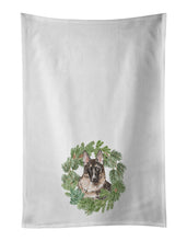 Load image into Gallery viewer, German Shepherd Christmas Wreath White Kitchen Towel Set of 2