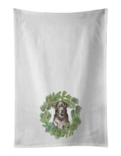 Load image into Gallery viewer, Labrador Retriever Black Christmas Wreath White Kitchen Towel Set of 2