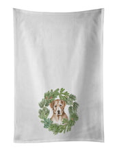 Load image into Gallery viewer, Labrador Retriever Yellow Christmas Wreath White Kitchen Towel Set of 2