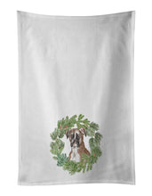 Load image into Gallery viewer, Boxer Fawn Christmas Wreath White Kitchen Towel Set of 2