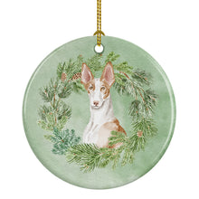Load image into Gallery viewer, Ibizan Hound Sitting Proud Christmas Wreath Ceramic Ornament