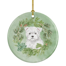 Load image into Gallery viewer, West Highland White Terrier Puppy Christmas Wreath Ceramic Ornament