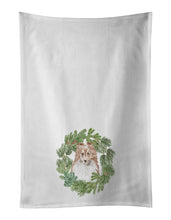 Load image into Gallery viewer, Sheltie/Shetland Sheepdog Adult Sable Christmas Wreath White Kitchen Towel Set of 2