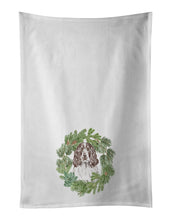 Load image into Gallery viewer, English Springer Spaniel Liver and White Christmas Wreath White Kitchen Towel Set of 2