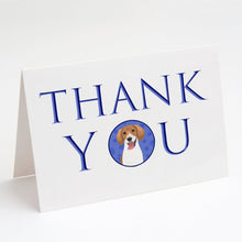 Load image into Gallery viewer, Beagle Red and White Red Ticked #2 Thank You Greeting Cards -  Blank Note Cards – 8-Pack of Artist-Designed Cards with Envelopes