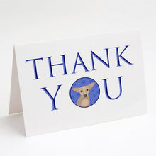 Load image into Gallery viewer, Chihuahua Silver Thank You Greeting Cards -  Blank Note Cards – 8-Pack of Artist-Designed Cards with Envelopes