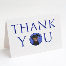 Load image into Gallery viewer, Doberman Pinscher Black and Rust Natural Ears #1 Thank You Greeting Cards -  Blank Note Cards – 8-Pack of Artist-Designed Cards with Envelopes