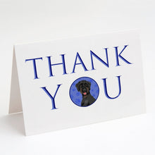 Load image into Gallery viewer, Doodle Black and Tan Thank You Greeting Cards -  Blank Note Cards – 8-Pack of Artist-Designed Cards with Envelopes