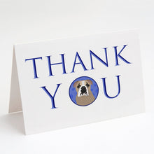 Load image into Gallery viewer, English Bulldog Lilac Tricolor Thank You Greeting Cards -  Blank Note Cards – 8-Pack of Artist-Designed Cards with Envelopes