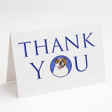 Load image into Gallery viewer, English Bulldog Tricolor #1 Thank You Greeting Cards -  Blank Note Cards – 8-Pack of Artist-Designed Cards with Envelopes