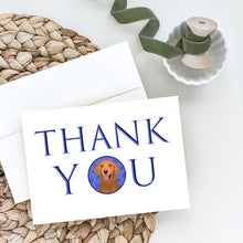Load image into Gallery viewer, Golden Retriever Red #1 Thank You Greeting Cards -  Blank Note Cards – 8-Pack of Artist-Designed Cards with Envelopes