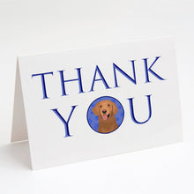 Load image into Gallery viewer, Golden Retriever Red #1 Thank You Greeting Cards -  Blank Note Cards – 8-Pack of Artist-Designed Cards with Envelopes