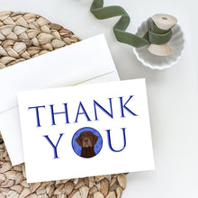 Load image into Gallery viewer, Labrador Retriever Chocolate #2 Thank You Greeting Cards -  Blank Note Cards – 8-Pack of Artist-Designed Cards with Envelopes