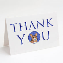 Load image into Gallery viewer, Pembroke Welsh Corgi Sable and White Thank You Greeting Cards -  Blank Note Cards – 8-Pack of Artist-Designed Cards with Envelopes