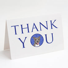 Load image into Gallery viewer, Pit Bull Blue #1 Thank You Greeting Cards -  Blank Note Cards – 8-Pack of Artist-Designed Cards with Envelopes