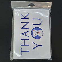 Load image into Gallery viewer, Pit Bull White #1 Thank You Greeting Cards -  Blank Note Cards – 8-Pack of Artist-Designed Cards with Envelopes