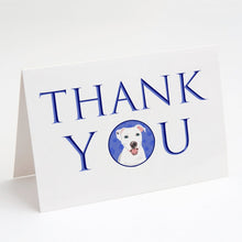 Load image into Gallery viewer, Pit Bull White #1 Thank You Greeting Cards -  Blank Note Cards – 8-Pack of Artist-Designed Cards with Envelopes