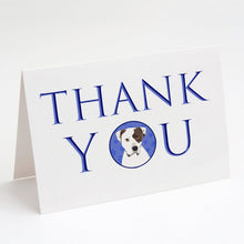 Load image into Gallery viewer, Pit Bull White #2 Thank You Greeting Cards -  Blank Note Cards – 8-Pack of Artist-Designed Cards with Envelopes
