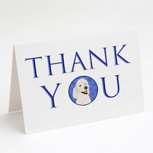 Load image into Gallery viewer, Poodle Standard White Thank You Greeting Cards -  Blank Note Cards – 8-Pack of Artist-Designed Cards with Envelopes